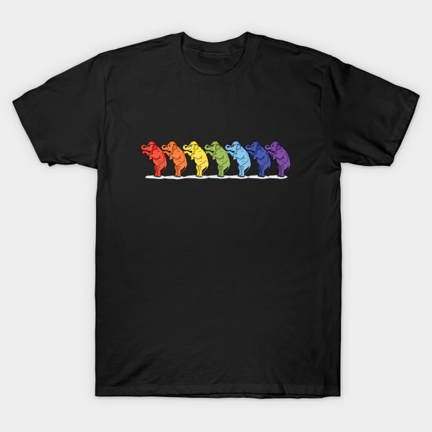 Elephant rainbow queue T-Shirt by Nosa rez